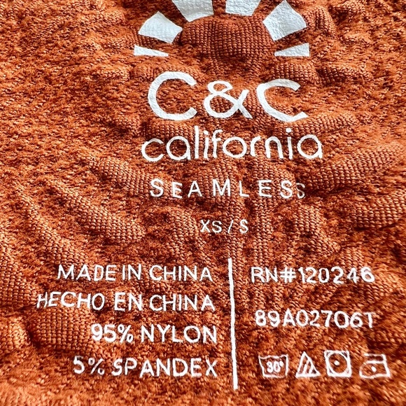 Womens Tank Top size XS Seamless Crop Terracotta Orange Sleeveless Fitted shirt - Picture 5 of 6